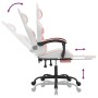 Silla gaming giratoria y reposapiés cuero sintético blanco rosa de , Sillones para videojuegos - Ref: Foro24-349564, Precio: ...