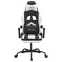 Silla gaming giratoria reposapiés cuero sintético negro blanco de , Sillones para videojuegos - Ref: Foro24-349608, Precio: 1...