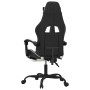 Silla gaming giratoria reposapiés cuero sintético negro blanco de , Sillones para videojuegos - Ref: Foro24-349608, Precio: 1...