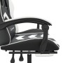 Silla gaming giratoria reposapiés cuero sintético negro blanco de , Sillones para videojuegos - Ref: Foro24-349608, Precio: 1...