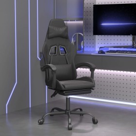 Silla gaming giratoria y reposapiés cuero sintético negro de , Sillones para videojuegos - Ref: Foro24-349539, Precio: 127,24...