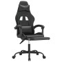 Swivel gaming chair with footrest in black synthetic leather by , Gaming chairs - Ref: Foro24-349539, Price: 127,24 €, Discou...