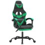 Swivel gaming chair and footrest synthetic leather black green by , Gaming chairs - Ref: Foro24-349558, Price: 126,93 €, Disc...