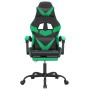 Swivel gaming chair and footrest synthetic leather black green by , Gaming chairs - Ref: Foro24-349558, Price: 126,93 €, Disc...