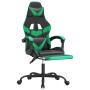 Swivel gaming chair and footrest synthetic leather black green by , Gaming chairs - Ref: Foro24-349558, Price: 126,93 €, Disc...