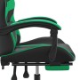 Swivel gaming chair and footrest synthetic leather black green by , Gaming chairs - Ref: Foro24-349558, Price: 126,93 €, Disc...