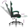 Swivel gaming chair and footrest synthetic leather black green by , Gaming chairs - Ref: Foro24-349558, Price: 126,93 €, Disc...