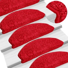 Stair mats 10 units red 65x21x4 cm