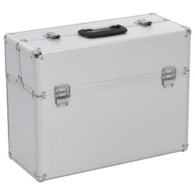 Silver aluminum toolbox 47x36x20 cm