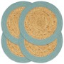 Round placemat 4 pcs jute natural cotton green 38cm by , Placemats - Ref: Foro24-133864, Price: 20,01 €, Discount: %