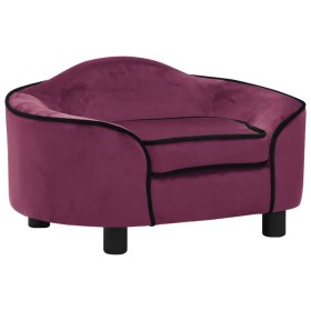 Burgundy plush dog sofa 67x47x36 cm