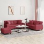 Set of sofas with cushions 3 pieces synthetic leather red red by , Sofas - Ref: Foro24-3201932, Price: 608,63 €, Discount: %