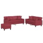 Set Sofas mit Kissen 3 Stück Kunstleder rot rot von , Sofas - Ref: Foro24-3201932, Preis: 608,63 €, Rabatt: %