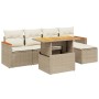 Set Gartensofas mit Kissen 6 Stück synthetisches Rattan beige | Foro24|Onlineshop| Casa, Jardín y Más Foro24.es