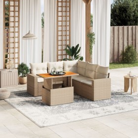 Juego de sofás jardín con cojines 6 pzas ratán sintético beige von , Gartensets - Ref: Foro24-3271310, Preis: 559,42 €, Rabat...