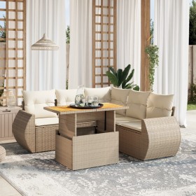 Set Gartensofas mit Kissen 6 Stück synthetisches