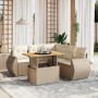 Set Gartensofas mit Kissen 6 Stück synthetisches Rattan beige | Foro24|Onlineshop| Casa, Jardín y Más Foro24.es