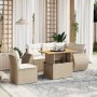 Set Gartensofas mit Kissen 6 Stück synthetisches Rattan beige | Foro24|Onlineshop| Casa, Jardín y Más Foro24.es