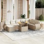 Set de sofás de jardín 9 pzas con cojines ratán sintético beige by , Garden sets - Ref: Foro24-3272332, Price: 812,94 €, Disc...