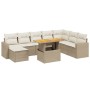 Set de sofás de jardín 9 pzas con cojines ratán sintético beige by , Garden sets - Ref: Foro24-3275627, Price: 773,13 €, Disc...