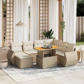 Set Gartensofas mit beigen Kissen 8 Stück PE