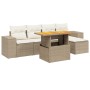 Set Gartensofas mit Kissen 6 Stück synthetisches Rattan beige | Foro24|Onlineshop| Casa, Jardín y Más Foro24.es