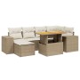 Set sofás de jardín 7 piezas y cojines ratán sintético beige de , Conjuntos de jardín - Ref: Foro24-3275928, Precio: 659,96 €...