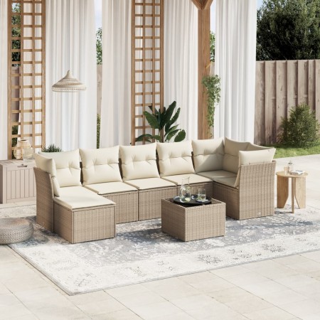 Set Gartensofas mit beigen Kissen 8 Stück PE Rattan von , Gartensets - Ref: Foro24-3263204, Preis: 597,40 €, Rabatt: %