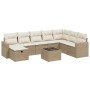 Set de sofás de jardín 9 pzas con cojines ratán sintético beige de , Conjuntos de jardín - Ref: Foro24-3263594, Precio: 723,1...