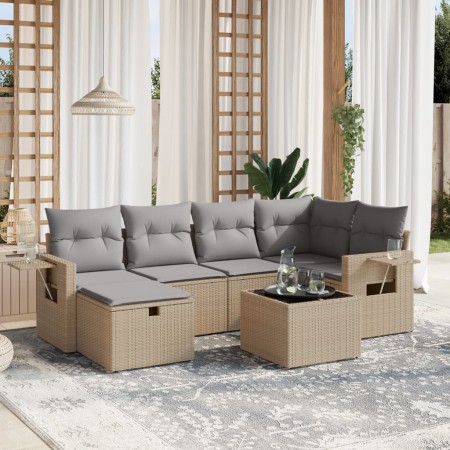 Set Gartensofas mit beigen Kissen Mix 7 Stück PE Rattan von , Gartensets - Ref: Foro24-3263805, Preis: 478,58 €, Rabatt: %