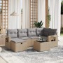 Juego de sofás jardín con cojines beige mezcla 7 pzas ratán PE by , Garden sets - Ref: Foro24-3263805, Price: 478,58 €, Disco...