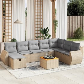 Juego de sofás jardín con cojines beige mezcla 9 pzas ratán PE von , Gartensets - Ref: Foro24-3265098, Preis: 624,92 €, Rabat...