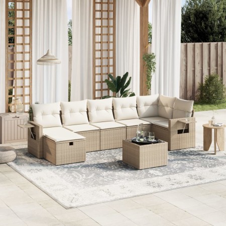 Set Gartensofas mit beigen Kissen 8 Stück PE Rattan von , Gartensets - Ref: Foro24-3263824, Preis: 606,80 €, Rabatt: %