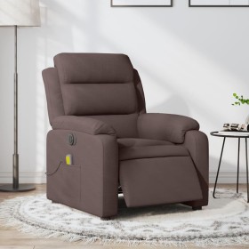 Sillón reclinable de masaje eléctrico tela marrón oscuro de , Sillones - Ref: Foro24-3204973, Precio: 287,16 €, Descuento: %