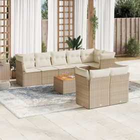 Set de sofás de jardín 9 pzas con cojines ratán sintético beige de , Conjuntos de jardín - Ref: Foro24-3256065, Precio: 674,2...