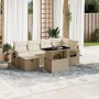 Set sofás de jardín 7 piezas y cojines ratán sintético beige by , Garden sets - Ref: Foro24-3274978, Price: 650,46 €, Discoun...