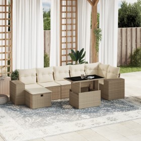 Set de sofás de jardín y cojines 8 piezas ratán sintético beige de , Conjuntos de jardín - Ref: Foro24-3275308, Precio: 682,2...