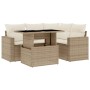 Juego de sofás jardín con cojines 5 pzas ratán sintético beige by , Garden sets - Ref: Foro24-3267248, Price: 511,04 €, Disco...