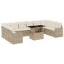 Set de sofás de jardín 11pzas con cojines ratán sintético beige by , Garden sets - Ref: Foro24-3267518, Price: 863,26 €, Disc...