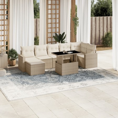 Set de sofás de jardín y cojines 8 piezas ratán sintético beige von , Gartensets - Ref: Foro24-3267428, Preis: 637,82 €, Raba...