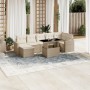 Set de sofás de jardín y cojines 8 piezas ratán sintético beige by , Garden sets - Ref: Foro24-3267428, Price: 637,82 €, Disc...