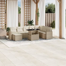 Set de sofás de jardín 9 pzas con cojines ratán sintético beige von , Gartensets - Ref: Foro24-3267468, Preis: 760,86 €, Raba...