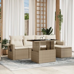 Juego de sofás jardín con cojines 6 pzas ratán sintético beige von , Gartensets - Ref: Foro24-3267868, Preis: 494,36 €, Rabat...