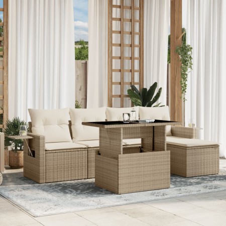 Juego de sofás jardín con cojines 6 pzas ratán sintético beige von , Gartensets - Ref: Foro24-3267868, Preis: 494,36 €, Rabat...