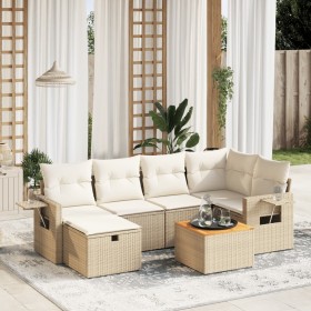 Set sofás de jardín 7 piezas y cojines ratán sintético beige von , Gartensets - Ref: Foro24-3264950, Preis: 583,96 €, Rabatt: %