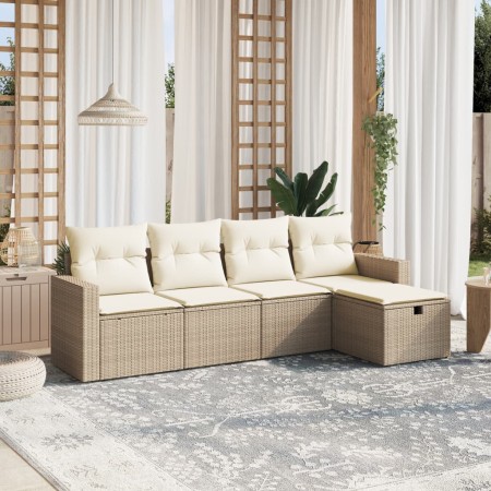 Juego de sofás jardín con cojines 5 pzas ratán sintético beige von , Gartensets - Ref: Foro24-3263464, Preis: 389,08 €, Rabat...