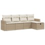 Juego de sofás jardín con cojines 5 pzas ratán sintético beige by , Garden sets - Ref: Foro24-3263464, Price: 389,08 €, Disco...