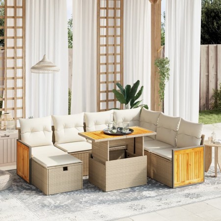 Juego de sofás de jardín con cojines beige 8 pzas ratán PE von , Gartensets - Ref: Foro24-3276264, Preis: 665,03 €, Rabatt: %