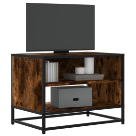 Mueble TV metal y madera ingeniería roble humo