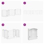 Puerta para perros plegable 3 paneles madera álamo blanca 300cm by , Dog kennels and fences - Ref: Foro24-352213, Price: 72,5...